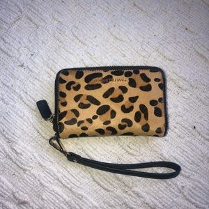 Armani Exchange leopard fur wallet